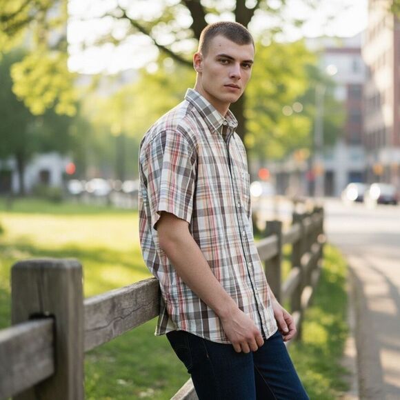 Timberland Plaid Button Front Shirt - Picture 1 of 5